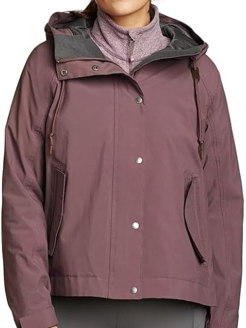 Eddie Bauer Hooded Utility Jacket in Mauve